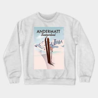 Andermatt Switzerland ski poster Crewneck Sweatshirt